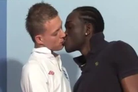 Soccer Player Takes large darksome cock