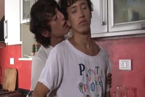 Two young homo males nail In The Kitchen