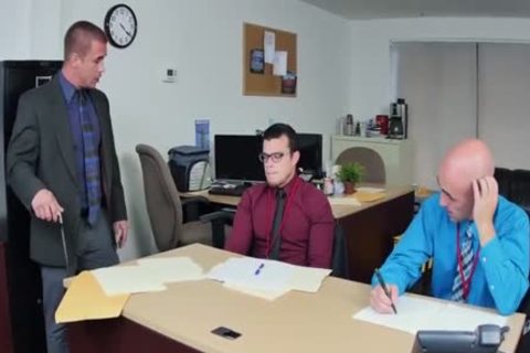3some With giant dongs In The Office