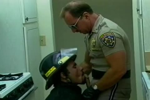 nasty Fireman And Police Officer plow On The couch