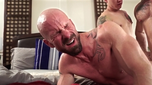 Icon Male - Leo Luckett & Mitch Vaughn next to Sergeant Miles