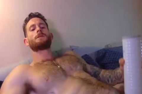 muscular guy Masturbating His rod With A Fleshlight