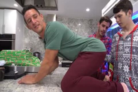 Daddy (Jax Thirio) Making Stepsons (Dakota Lovell) (Gabriel) cheerful On Christmas Eve