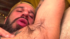 PitsAndPubes: Hairy Romeo Davis sniffing jack off