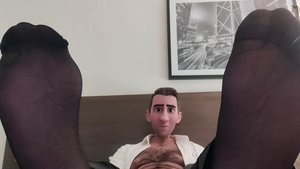 STEP homo daddy - darksome SHEER SOCKS WHITE ramrod! - COME WORSHIP MY FEET WATCH ME EDGE MY HARD WHITE ramrod & cum together