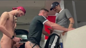 three massive penises To Take In A Garage PART 1
